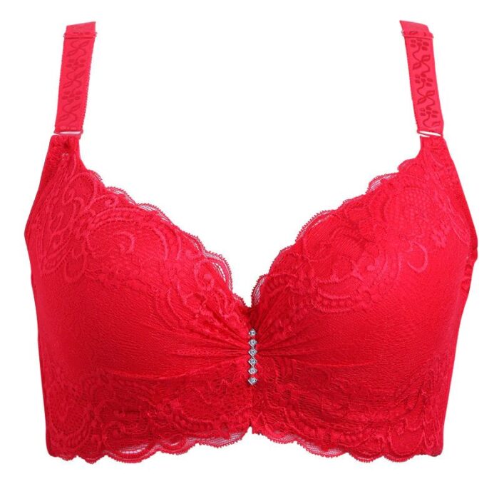 3/4 Cup Lace Push Up Large Size Women Underwear Bralette Thin