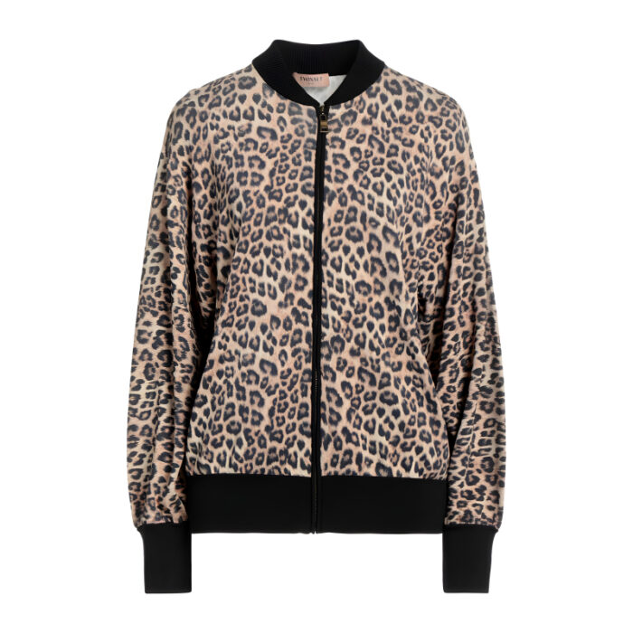 Stylish Leopard-Printed Velvet Zipper Bomber Jacket For Ladies ...
