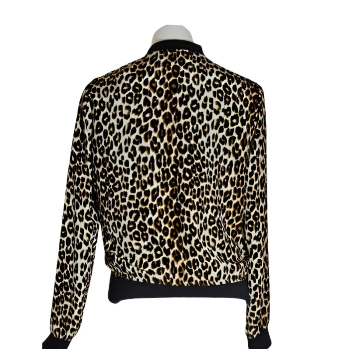 Stylish Leopard-Printed Velvet Zipper Bomber Jacket For Ladies ...