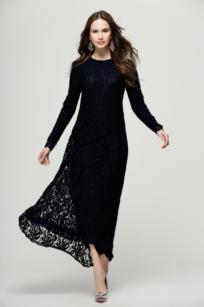 Europe-New-Hot-Fashion-Muslim-Lace-Dress-O-Neck-Women-Long-Sleeve-Ankle-Length-E-descriptionImage3