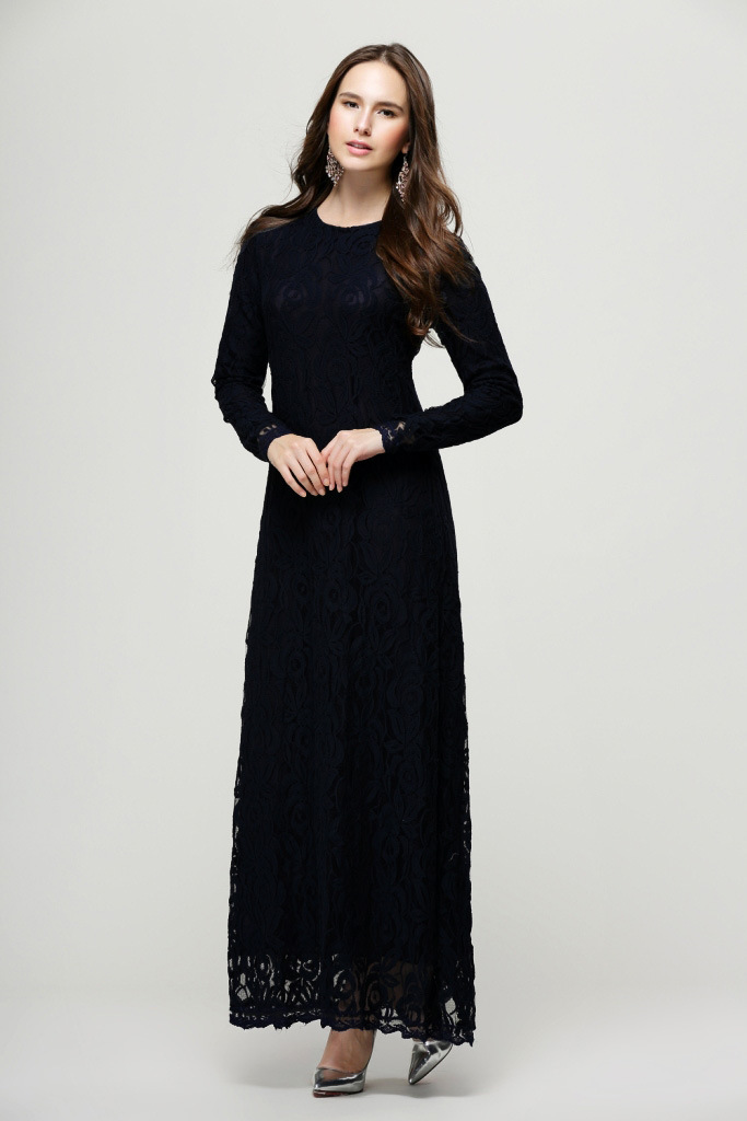 Europe-New-Hot-Fashion-Muslim-Lace-Dress-O-Neck-Women-Long-Sleeve-Ankle-Length-E-descriptionImage5