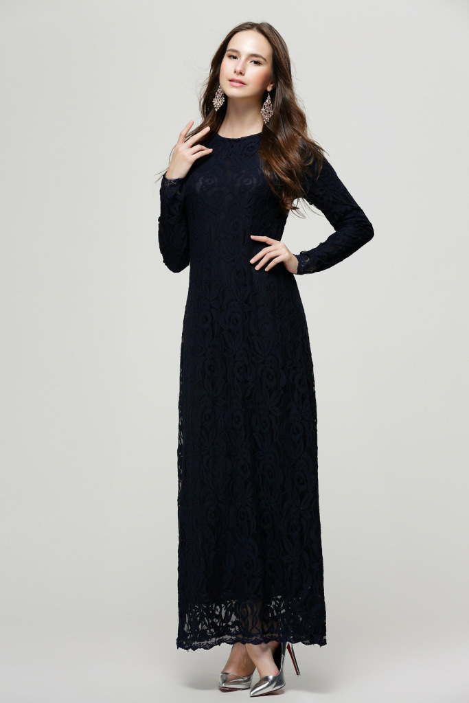 Europe-New-Hot-Fashion-Muslim-Lace-Dress-O-Neck-Women-Long-Sleeve-Ankle-Length-E-descriptionImage6