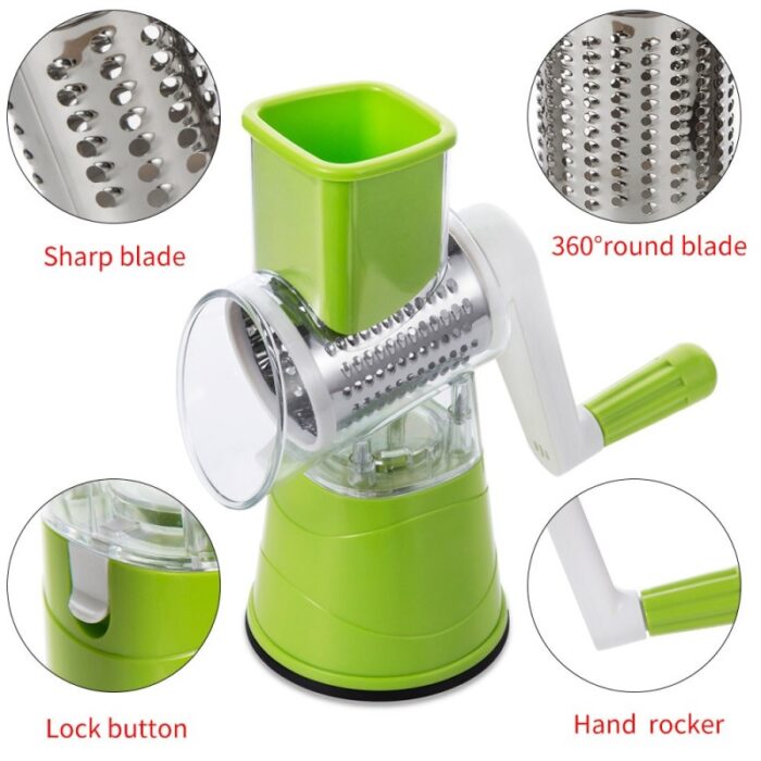 3in 1 Multi-functional Vegetable Cutter And Slicer, Rotary Cheese Grater,  Multi-functional Kitchen Hand-held Food Slicer, Dynamic Drum-type Square  Drum Vegetable Slicer With 3/5 Blades, Removable Vegetable Cutter, Kitchen  Stuffs - Temu Germany
