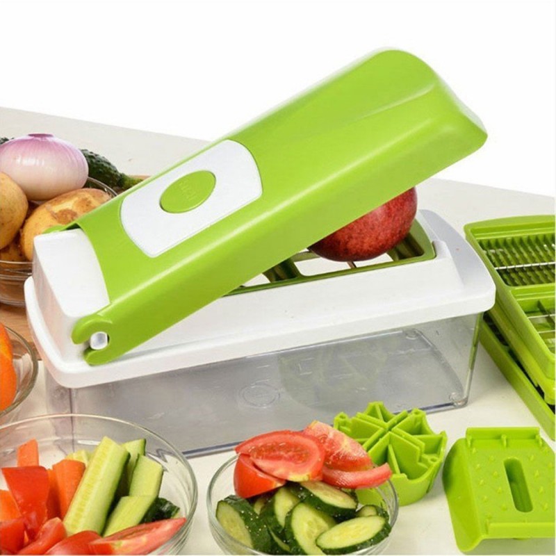 1pc Green Fruit Salad Cutter Bowl Creative Lazy Vegetable Slicer Chopper  Kitchen Tool