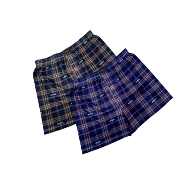 Pack Of 2 Men's Sleep Shorts Cotton Knitted Check Print Summer Boxers ...