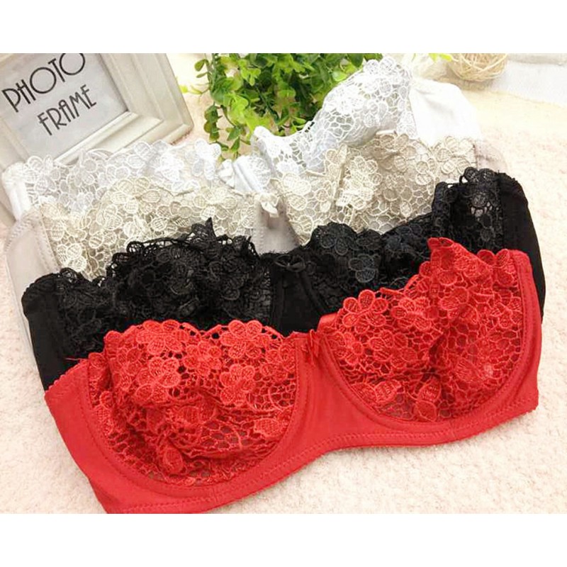 Ultra Thin Transparent Lace Push Up Bra Top With Embroidery Sexy