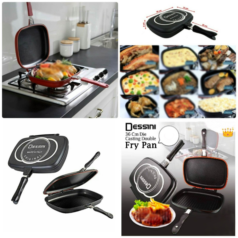 Dessini Non-stick Double-sided Pressure Grill Pan-36cm + Free Gift