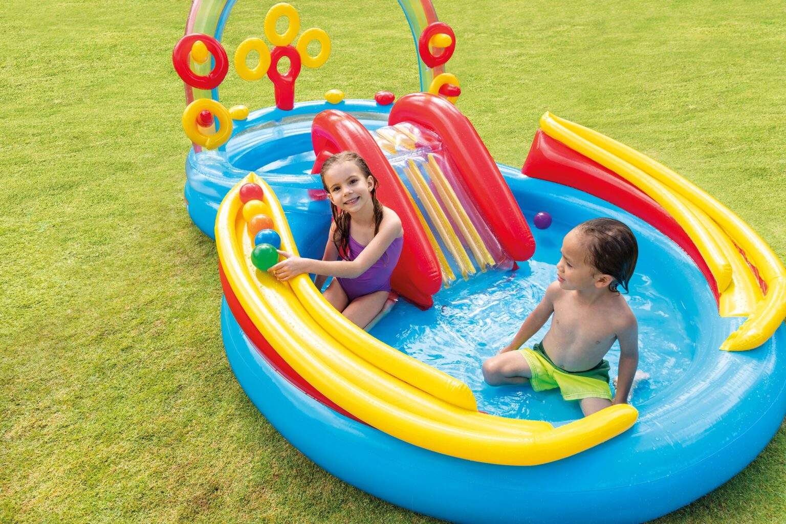 Intex 57453 Rainbow Ring Inflatable Paddling Pool For Children ...