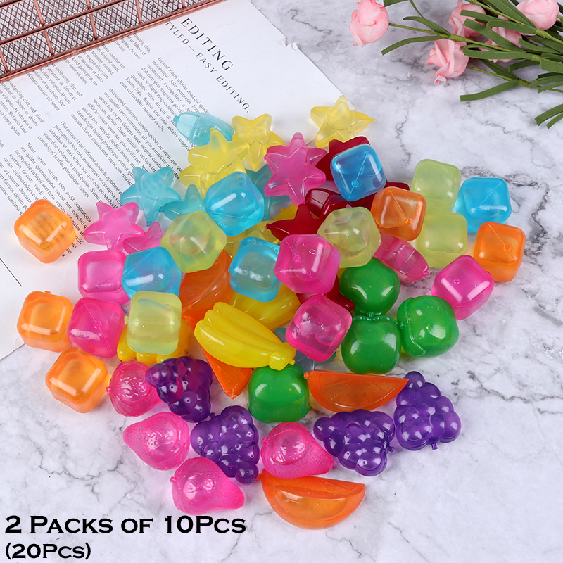 2 Packs Of 10 PCs Reusable Multi-Shaped Silicone Ice Cubes ...